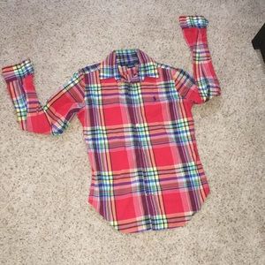 Plaid polo button down